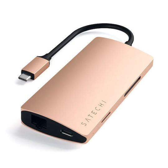 Satechi USB-C Docking Station with HDMI 4K PD Ethernet Gold (ST-TCMA2G)