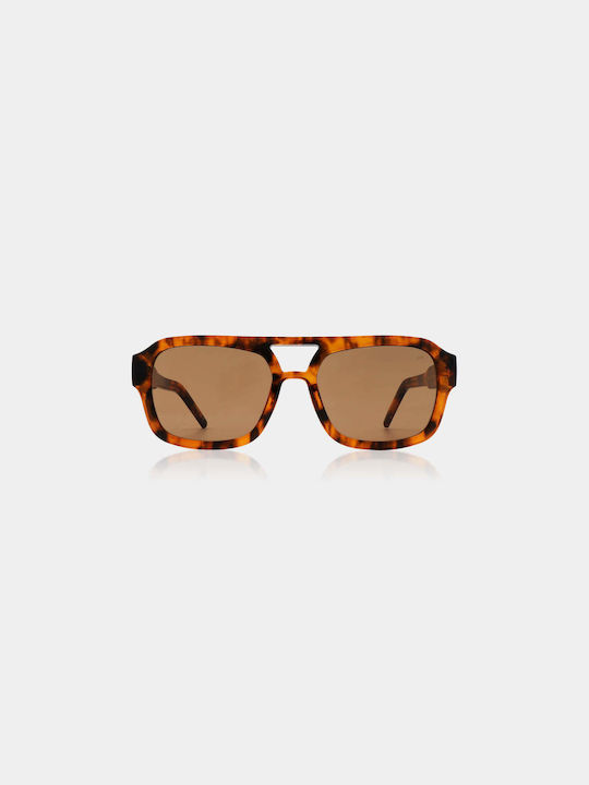 A.Kjaerbede Kaya Sunglasses with Brown Tartaruga Plastic Frame and Brown Lens KL2316-008