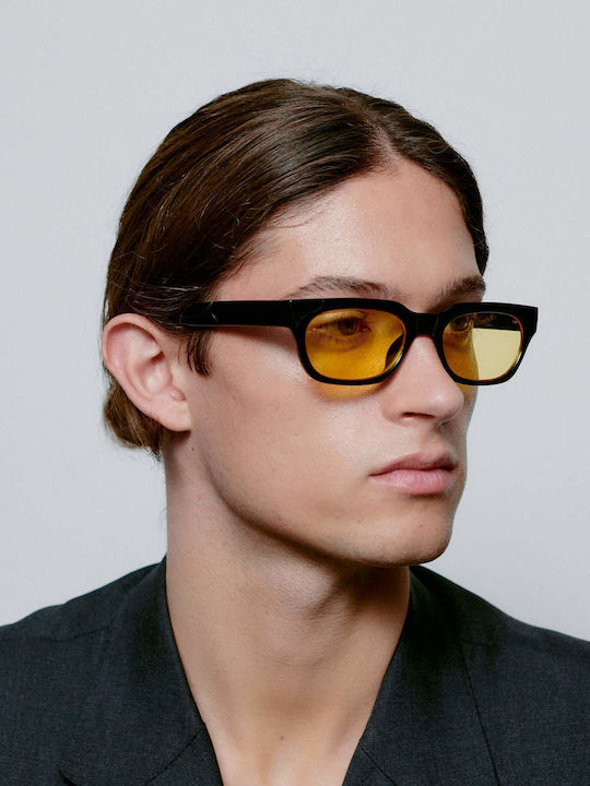 A.Kjaerbede Bror Unisex Γυαλιά Ηλίου με Κοκκάλινο Σκελετό Black - Yellow