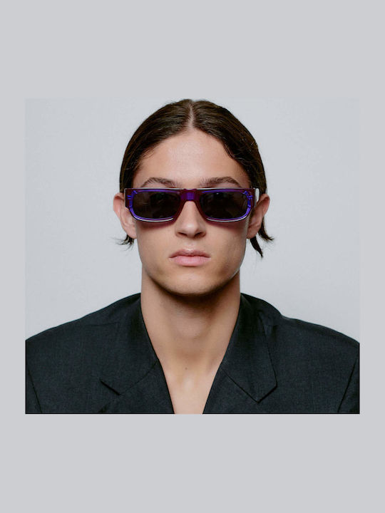 A.Kjaerbede Jean Unisex Sunglasses with Purple Plastic Frame and Black Lens KL2315-004