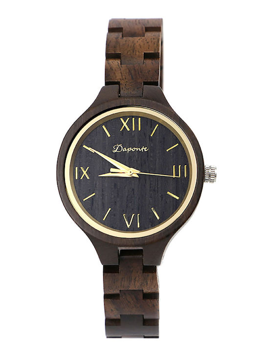 Daponte Uhr Batterie mit Holzarmband