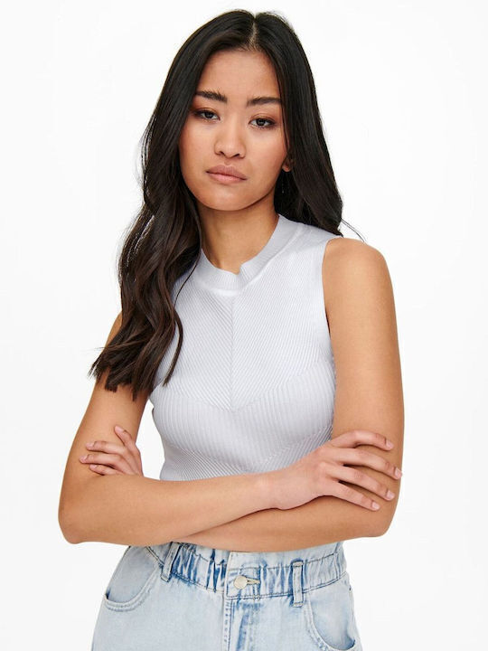 Damen Bluse Baumwolle Ärmellos Cashmere Blue