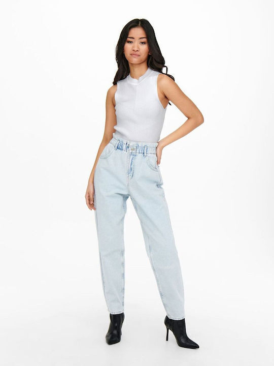 Damen Bluse Baumwolle Ärmellos Cashmere Blue