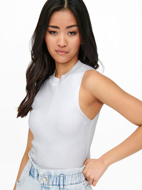 Damen Bluse Baumwolle Ärmellos Cashmere Blue