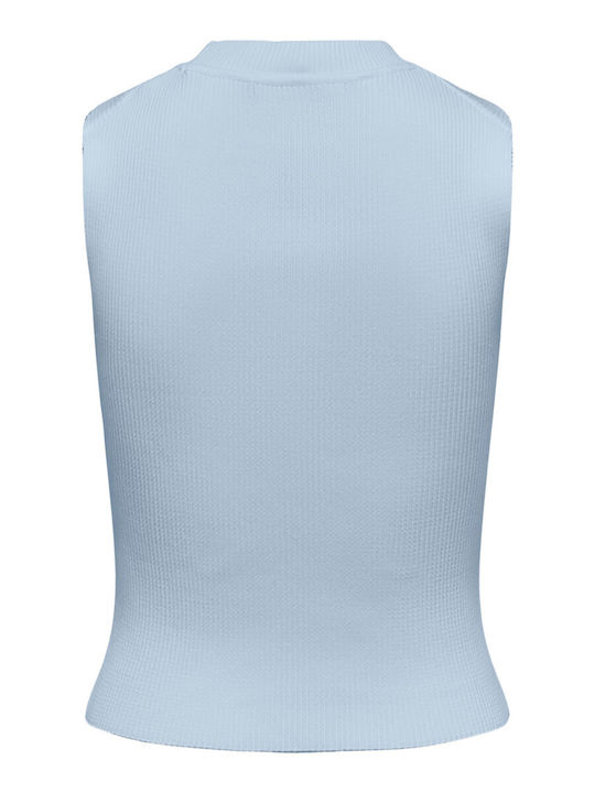 Damen Bluse Baumwolle Ärmellos Cashmere Blue