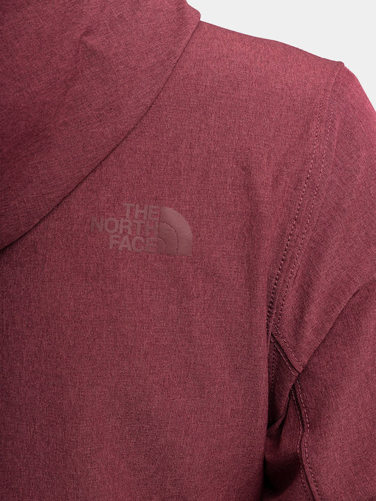 Shelbe Raschel Women's for Hiking Short Sports Softshell Jacket Waterproof and Windproof for Winter with Hood Burgundy