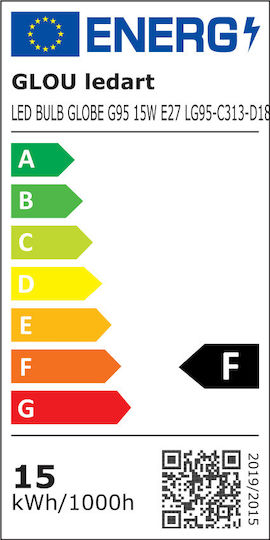 Glou LedArt Λάμπα LED 15W για Ντουί E27 και Σχήμα G95 Θερμό Λευκό 1500lm