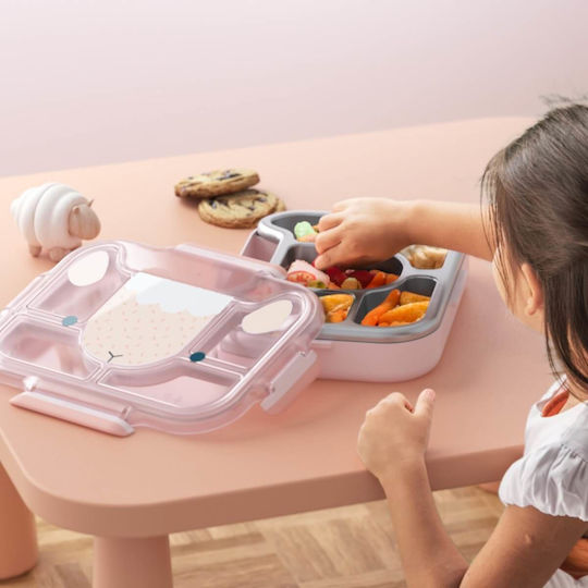 Monbento ΜΒ Wonder - Pink Sheep Πλαστικό Παιδικό Δοχείο Φαγητού 0.95lt Ροζ 28.2 x 21.4 x 5.7εκ.