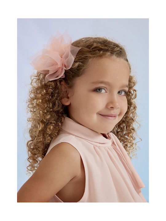 Abel & Lula Organza Kids Bobby Pin Flower in Pink Color 23-05435-080