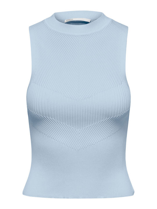 Damen Bluse Baumwolle Ärmellos Cashmere Blue