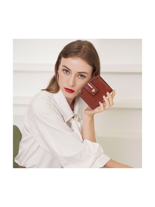 Foxer Μικρό Δερμάτινο Γυναικείο Πορτοφόλι με RFID Καφέ