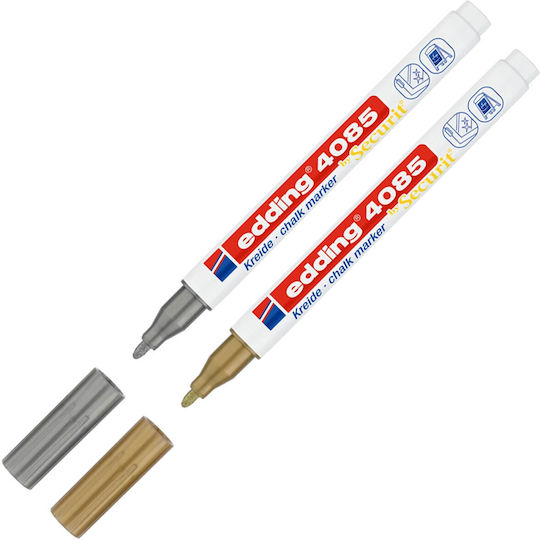 Edding 4085 Marker Blackboard Liquid Chalk Gold/Silver