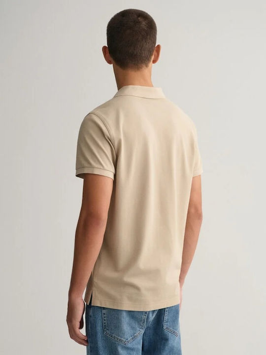 Polo Kurzarmbluse Beige