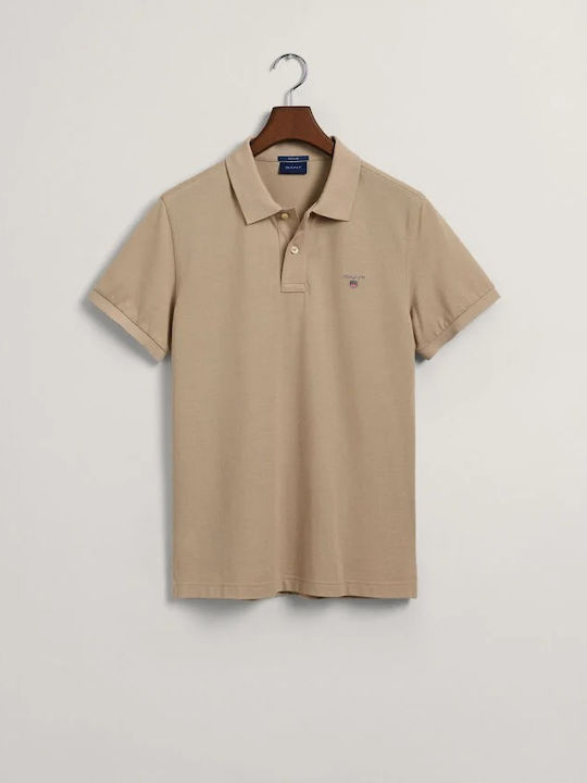 Polo Kurzarmbluse Beige