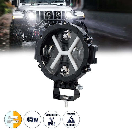 GloboStar LED Headlight for 45W 17.5cm with Orange Lighting 1pcs