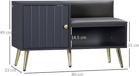 Eingangsmöbel mit Schuhschrank & Bank Gray 80x33x49cm