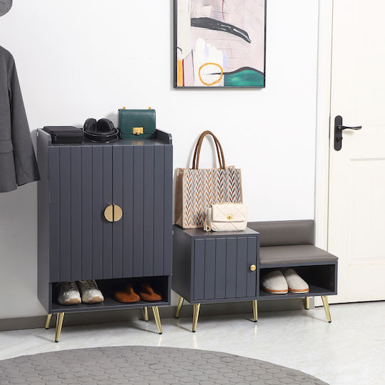Eingangsmöbel mit Schuhschrank & Bank Gray 80x33x49cm