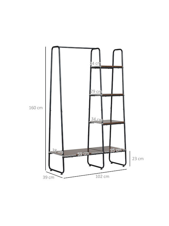 HomCom Garment Rack Metallic In Black Colour 101x39x160cm