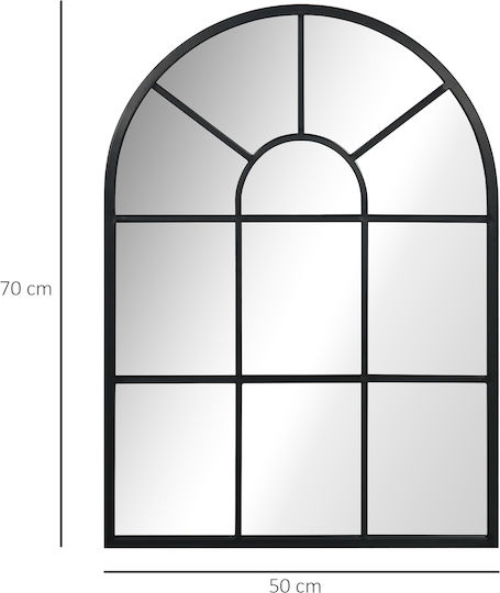 HomCom Wall Mirror with Black Metallic Frame 70x50cm 1pcs