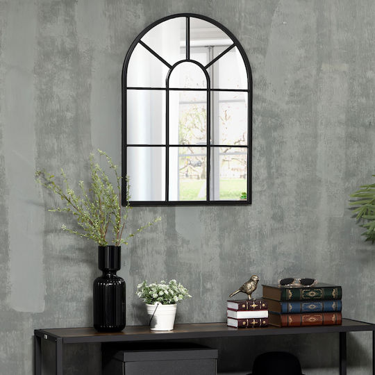 HomCom Wall Mirror with Black Metallic Frame 70x50cm 1pcs