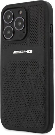 AMG Leather Curved Lines Back Cover Δερμάτινο Black (iPhone 13 Pro Max)