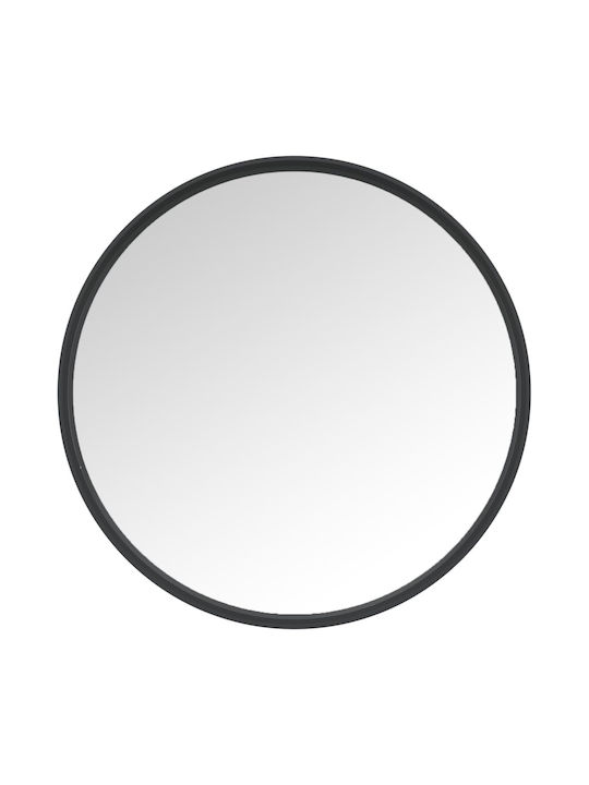 vidaXL Wall Mirror with Black Metallic Frame Diameter 30cm 1pcs