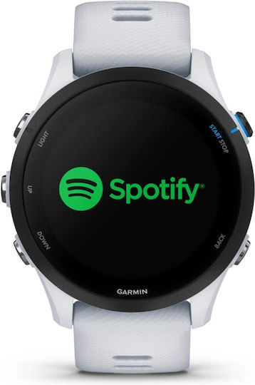 Garmin Forerunner 255 Music 46mm Αδιάβροχο Smartwatch με Παλμογράφο (Whitestone)