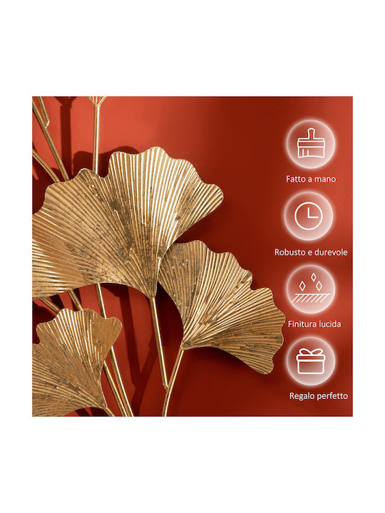 HomCom 3D Gold Metallic Wall Decor 138x70cm