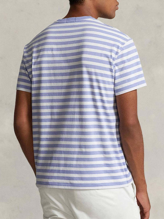 Ralph Lauren Ανδρικό T-shirt Γαλάζιο με Ρίγες