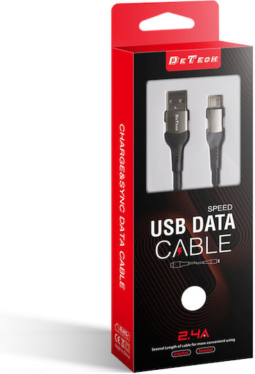 DE-43i3 Geflochten USB-A zu Lightning Kabel Schwarz 3m (40263)