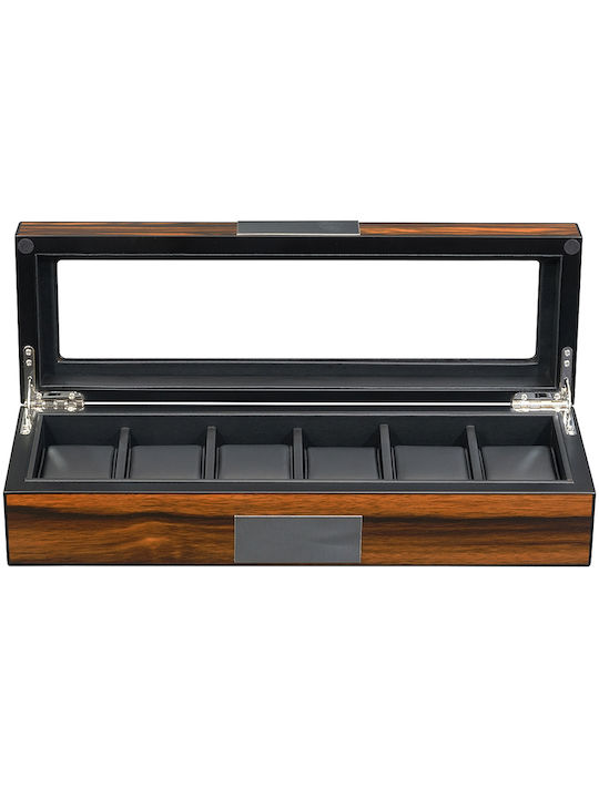 Rothenschild Wooden Case with transparent lid for 6 watches in Brown color RS-2377-6EB Rothenschild Wooden Case with transparent lid for 6 watches in Brown color RS-2377-6EB