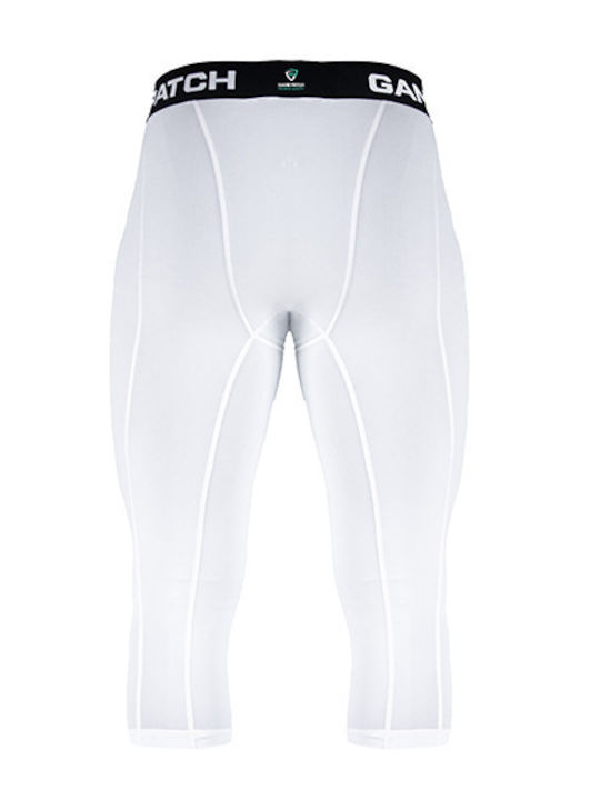 GamePatch Men's Sports Capri Leggings White