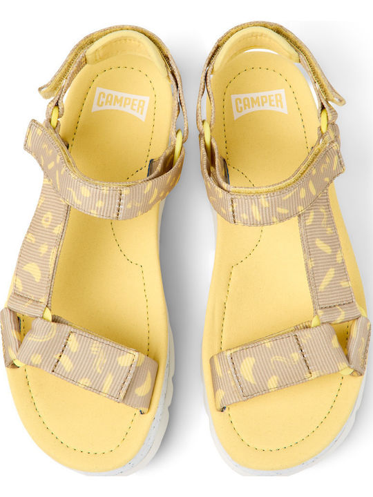 Oruga Up Γυναικεία Σανδάλια Sporty Flatforms Κίτρινα