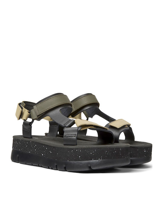 Oruga Up Γυναικεία Σανδάλια Flatforms Μαύρα