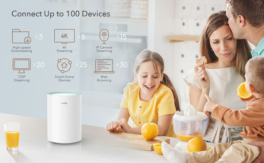 Cudy M1300 v2 WiFi Mesh Network Access Point Wi‑Fi 5 Dual Band (2.4 & 5GHz)