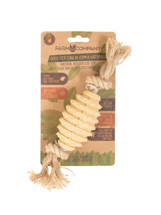 Farm Company Rugby Spiky Ball Toy Dog made of Rubber Small 23εκ. Beige 1pcs