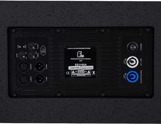 GloboStar ES110SA Active Wall Installation Speaker 600W Piece 44.5x44.5x37.5cm Black