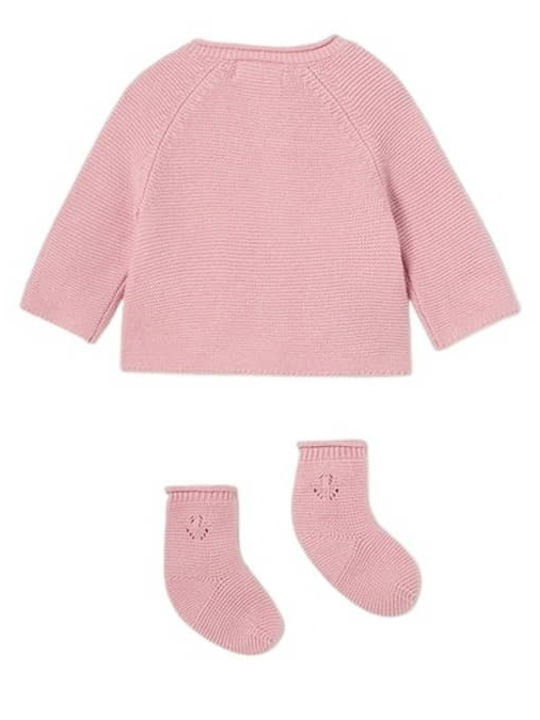 Mayoral Girls Knitted Cardigan with Buttons Pink