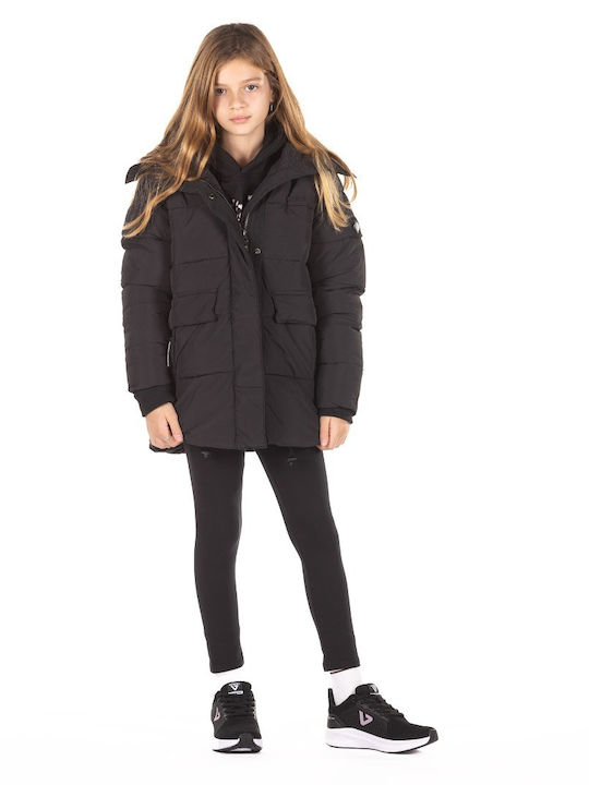 Kids' Casual Jacket Short with Hood Black