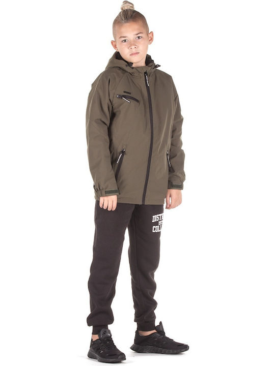 Kids' Casual Jacket Long with Hood Khaki