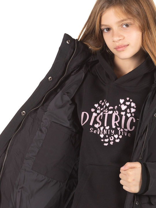 Kids' Casual Jacket Short with Hood Black