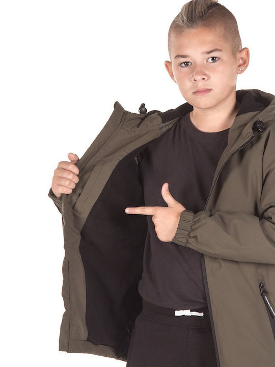 Kids' Casual Jacket Long with Hood Khaki