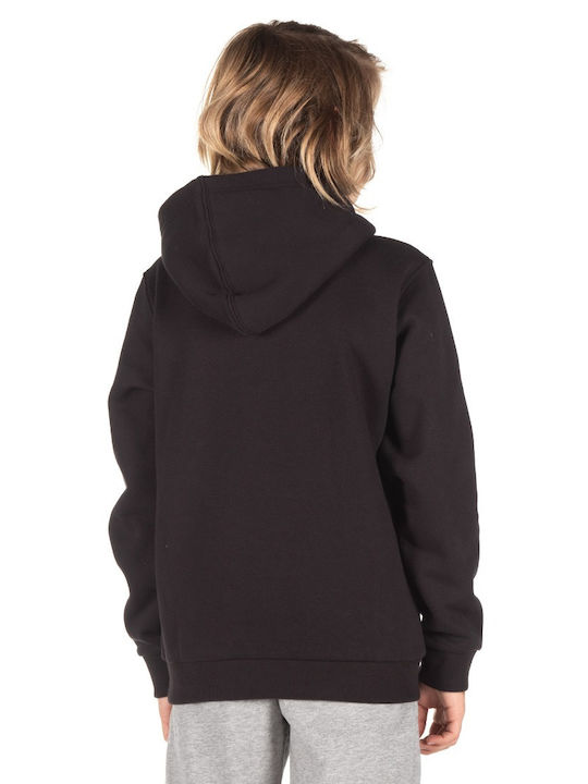 District75 Kids Fleece Sweatshirt with Hood and Pocket Black