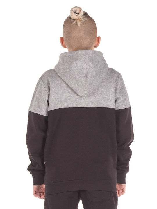 District75 Boys Hooded Sweatshirt with Zipper Black