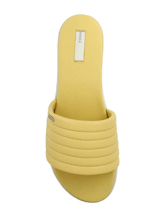 Leder Flache Sandalen für Damen in Gelb Farbe