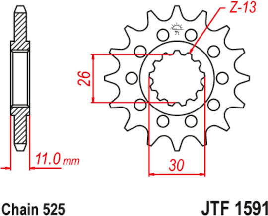 JT Sprockets Front Sprocket 16 Teeth for Yamaha FZ8 Fazer / MT-07 / MT-09 / TDM 900