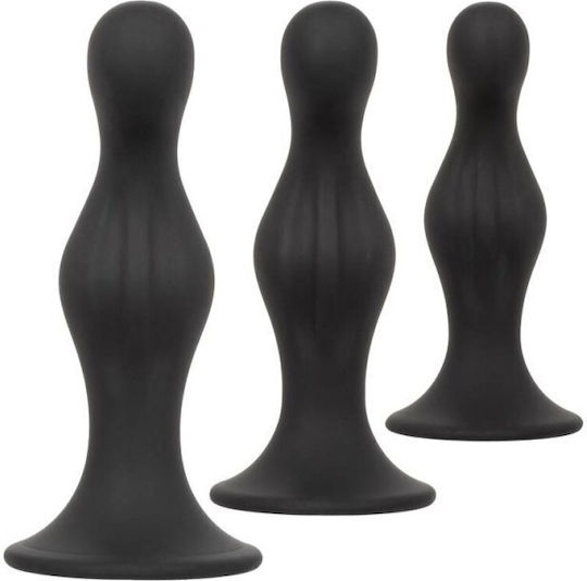 Calexotics Anal Plugs Ripple Set Black 3pcs