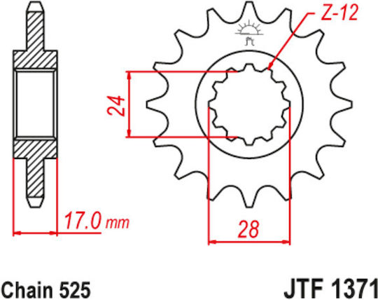 JT Sprockets Front Sprocket 15 Teeth for Honda Hornet 04'-07'