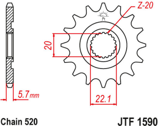 JT Sprockets Front Sprocket 13 Teeth for Yamaha WR 250 / YZ 125 / YZ 250