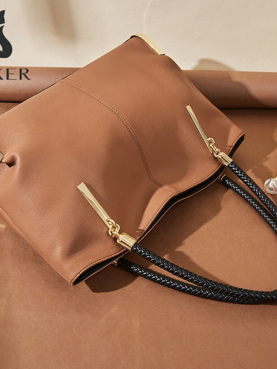 Foxer -1 Leather Women's Bag Shopper Shoulder Brown